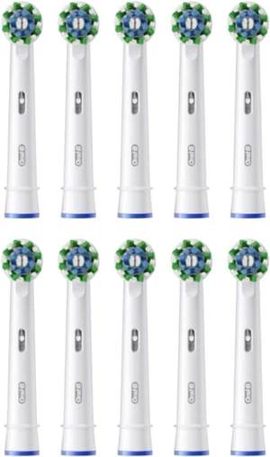 Pro Pack of 10 Replacement Brush Heads Cross Action, Authentic, White, Deep Cleaning, Round Heads, Tips for Oral B Pro Electric Toothbrushes, Cardboard Pro Pack of 10 Replacement Brush Heads Cross Action, Authentic, White, Deep Cleaning, Round Heads, Tips for Oral B Pro Electric Toothbrushes, Cardboard