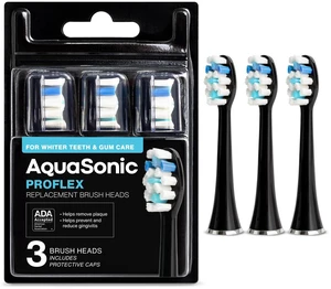Genuine Proflex Replacement Brush Heads | ADA Accepted | for Whiter Teeth & Gum Care | Compatible with Many Toothbrush Handles (3 Pack Black) Genuine Proflex Replacement Brush Heads | ADA Accepted | for Whiter Teeth & Gum Care | Compatible with Many Toothbrush Handles (3 Pack Black)