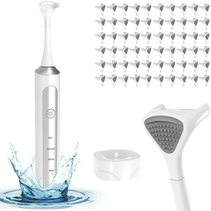 Electric Flosser, 4-Speed Smart Electric Flosser with 60 Replacement Heads, Rechargeable Oral Irrigator for Family, Built-in Tongue Cleaner & Quiet Vibration Technology Electric Flosser, 4-Speed Smart Electric Flosser with 60 Replacement Heads, Rechargeable Oral Irrigator for Family, Built-in Tongue Cleaner & Quiet Vibration Technology