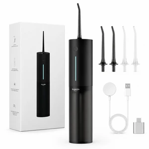 Cordless Water Flosser, Rechargeable Water Dental Flosser Pick for Teeth, IPX7 Waterproof Electric Water Dental Flosser, 3 Modes 4 Replaceable Jet Tips, Oral Irrigator for Home Travel (Black) Cordless Water Flosser, Rechargeable Water Dental Flosser Pick for Teeth, IPX7 Waterproof Electric Water Dental Flosser, 3 Modes 4 Replaceable Jet Tips, Oral Irrigator for Home Travel (Black)