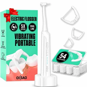 Dual-Line Electric Flosser, 54 Refills Heads, 5 Modes, White | Easy-Glide Dual-Line Design with 5 Modes. Portable and Rechargeable for Gentle Daily Oral Care, Shower and Travel Dual-Line Electric Flosser, 54 Refills Heads, 5 Modes, White | Easy-Glide Dual-Line Design with 5 Modes. Portable and Rechargeable for Gentle Daily Oral Care, Shower and Travel