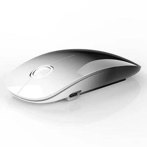 Slim Wireless Mouse, Bluetooth & 2.4G, Rechargeable,White to Black | 3-device switching, quiet clicks, USB-C recharging,1600 DPI, Portable design, for laptop, MacBook, iPad, desktop Slim Wireless Mouse, Bluetooth & 2.4G, Rechargeable,White to Black | 3-device switching, quiet clicks, USB-C recharging,1600 DPI, Portable design, for laptop, MacBook, iPad, desktop