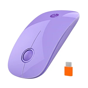 USB C Wireless Mouse for MacBook, 2.4G Direct USB-C Receiver,Purple | Slim Silent with USB-C Receiver, 800/1200/1600 DPI, AA Battery Powered, Portable Type C Mouse for USB-C Devices, Laptop USB C Wireless Mouse for MacBook, 2.4G Direct USB-C Receiver,Purple | Slim Silent with USB-C Receiver, 800/1200/1600 DPI, AA Battery Powered, Portable Type C Mouse for USB-C Devices, Laptop