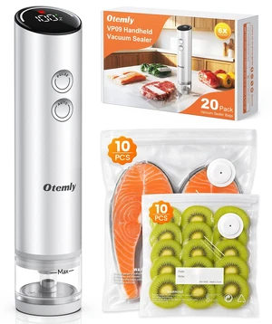 Compact Handheld Vacuum Sealer for Food with 20 Reusable Vacuum Bags | 70KPa Powerful Suction, Auto & Pulse Manual Mode, Aluminum Alloy & LED Display, Portable Vacuum Sealer for Food Storage Compact Handheld Vacuum Sealer for Food with 20 Reusable Vacuum Bags | 70KPa Powerful Suction, Auto & Pulse Manual Mode, Aluminum Alloy & LED Display, Portable Vacuum Sealer for Food Storage