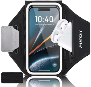 Running Phone Armband with Earphone Holder - 3D Design Cell Phone Armband for iPhone 15/14/13 Pro/Plus & Galaxy S20/S10, Water Resistant Sports Phone Holder with Key Slot for 6.9" Device Running Phone Armband with Earphone Holder - 3D Design Cell Phone Armband for iPhone 15/14/13 Pro/Plus & Galaxy S20/S10, Water Resistant Sports Phone Holder with Key Slot for 6.9" Device