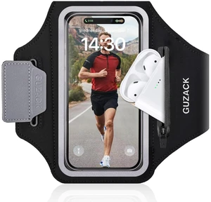 Running Armband with Earphone Pouch & Card Slot, Up to 6.8" Phones | Black Zipper Pockets, Anti-Drop Buckle, Running Phone Holder for iPhone 17 Pro Max Galaxy S26 Ultra, Gym Workouts Jogging Running Armband with Earphone Pouch & Card Slot, Up to 6.8" Phones | Black Zipper Pockets, Anti-Drop Buckle, Running Phone Holder for iPhone 17 Pro Max Galaxy S26 Ultra, Gym Workouts Jogging