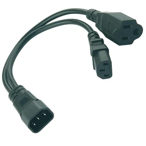 IEC 320 C14 to C13+5-15R Y Splitter Power Plug Cord C14 C13 Nema 5-15R Female Splitter Adapter Cable Cord IEC 320 C14 to C13+5-15R Y Splitter Power Plug Cord C14 C13 Nema 5-15R Female Splitter Adapter Cable Cord