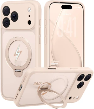 Translucent for iPhone 17 Pro Case with 360 Magnetic Stand | Compatible with MagSafe, Full Camera Protection, 16FT Military Drop Protection, Slim Matte Phone Case, Rose Gold/Clear Translucent for iPhone 17 Pro Case with 360 Magnetic Stand | Compatible with MagSafe, Full Camera Protection, 16FT Military Drop Protection, Slim Matte Phone Case, Rose Gold/Clear