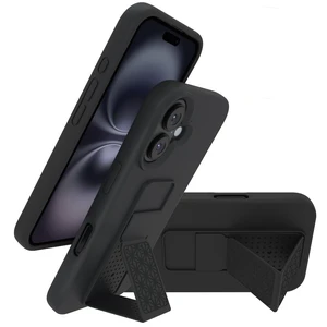 Silicone Kickstand Case Compatible with iPhone 16, Vertical and Horizontal Stand Hand Strap Metal Kickstand Cover, Flexible Soft Liquid Silicone Stand Case for iPhone 16 (Black) Silicone Kickstand Case Compatible with iPhone 16, Vertical and Horizontal Stand Hand Strap Metal Kickstand Cover, Flexible Soft Liquid Silicone Stand Case for iPhone 16 (Black)