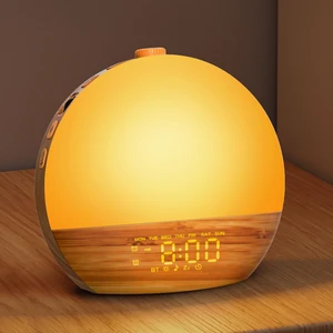 Sunrise Alarm Clock, Noise Sound Machine Night Light, Wood Grain | 25 Soothing Sounds, 17 Dimmable lights, Dual Independent Alarms, Unlimited Snooze, Bluetooth Speaker, Backup Battery Memory Sunrise Alarm Clock, Noise Sound Machine Night Light, Wood Grain | 25 Soothing Sounds, 17 Dimmable lights, Dual Independent Alarms, Unlimited Snooze, Bluetooth Speaker, Backup Battery Memory