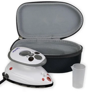 Mini Steam Iron for Quilting & Travel with Case, Black | Small Travel Iron with Hardshell Case, Dual Voltage, Steam Function, Adjustable Temperature, Fast Heat Up, Ceramic Soleplate Mini Steam Iron for Quilting & Travel with Case, Black | Small Travel Iron with Hardshell Case, Dual Voltage, Steam Function, Adjustable Temperature, Fast Heat Up, Ceramic Soleplate