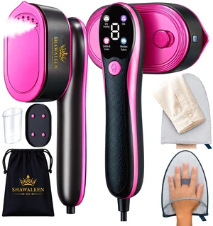 Travel Steamer for Clothes with Ironing Gloves, All-Fabric Wrinkle Removal 4 Adjustable Modes, 10s fast Heat Up, Large Ceramic Heat Panel, 100ml water tank, 2in1 Steamer Iron1200W (110-120V) (PINK) Travel Steamer for Clothes with Ironing Gloves, All-Fabric Wrinkle Removal 4 Adjustable Modes, 10s fast Heat Up, Large Ceramic Heat Panel, 100ml water tank, 2in1 Steamer Iron1200W (110-120V) (PINK)