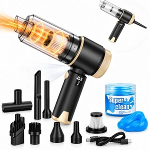 Cordless Car Vacuum Cleaner & Air Duster with Car Cleaning Gel, 4-in-1 Handheld Vacuum, 16000Pa Suction, LED Light, Rechargeable Mini Vacuum for Car, Home & Office Cordless Car Vacuum Cleaner & Air Duster with Car Cleaning Gel, 4-in-1 Handheld Vacuum, 16000Pa Suction, LED Light, Rechargeable Mini Vacuum for Car, Home & Office