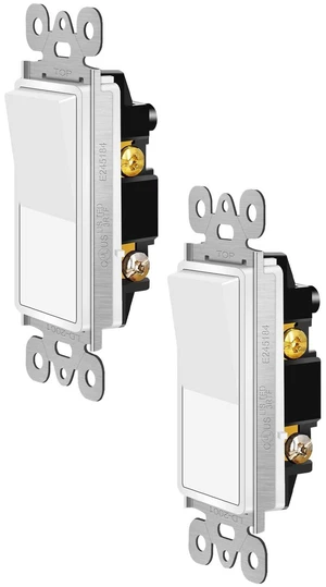 Single Pole Rocker Light Switch,2 Pack Switch White, 15 Amp Paddle Rocker Light Switch,120V-277V AC,On/Off Wall Switch, Quiet, Residential/Commercial Grade,Home & Office,UL Listed Single Pole Rocker Light Switch,2 Pack Switch White, 15 Amp Paddle Rocker Light Switch,120V-277V AC,On/Off Wall Switch, Quiet, Residential/Commercial Grade,Home & Office,UL Listed