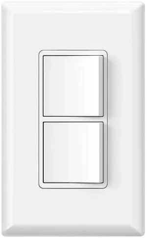 Single Pole Decorator Double Rocker Switch, 15A 120V, in-Wall On/Off, Self-Grounding, Screwless Wall Plate, UL Listed (1 Pack, Glossy White) Single Pole Decorator Double Rocker Switch, 15A 120V, in-Wall On/Off, Self-Grounding, Screwless Wall Plate, UL Listed (1 Pack, Glossy White)
