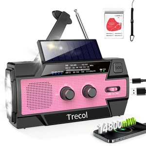 Emergency Radio with Motion Sensor Alarm, AM FM NOAA Weather Radio | 14800mWh Crank Radio with Solar & Type-C Phone Charging, SOS Alarm, Flashlight, Reading Lamp for Home Outdoor Emergencies Emergency Radio with Motion Sensor Alarm, AM FM NOAA Weather Radio | 14800mWh Crank Radio with Solar & Type-C Phone Charging, SOS Alarm, Flashlight, Reading Lamp for Home Outdoor Emergencies