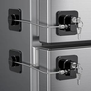 2 Pack Refrigerator Locks with 4 Keys, Child Safety Lock for Fridge Door Locks, Cabinets, Freezer, Desk Drawers, Wardrobes, Closets, Windows-No Tools Need or Drill (Patent) 2 Pack Refrigerator Locks with 4 Keys, Child Safety Lock for Fridge Door Locks, Cabinets, Freezer, Desk Drawers, Wardrobes, Closets, Windows-No Tools Need or Drill (Patent)