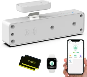 RFID Cupboard Lock, Bluetooth Electronic Child Proof Cupboard Cabinet Drawer Lock for Kitchen Liquor Cabinet Drawer Locker Cupboard-White RFID Cupboard Lock, Bluetooth Electronic Child Proof Cupboard Cabinet Drawer Lock for Kitchen Liquor Cabinet Drawer Locker Cupboard-White