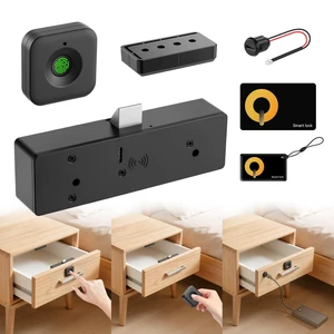 Smart Cabinet Lock, Hidden No Drill No APP Baby Proof Keyless Drawer Lock | Fingerprint, Remote & IC Card Unlock for Adults File Kitchen Cupboard Closet Liquor, Auto Lock, with USB Backup Smart Cabinet Lock, Hidden No Drill No APP Baby Proof Keyless Drawer Lock | Fingerprint, Remote & IC Card Unlock for Adults File Kitchen Cupboard Closet Liquor, Auto Lock, with USB Backup