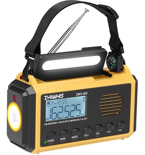 Emergency Radio with Auto NOAA Alerts, 10000mAh AM FM SW Weather Radios, Hand Crank/Solar/SOS/Flashligh/Reading Lamp/Timer Portable Receiver with Preset, for Emergencies ZWS-905 Emergency Radio with Auto NOAA Alerts, 10000mAh AM FM SW Weather Radios, Hand Crank/Solar/SOS/Flashligh/Reading Lamp/Timer Portable Receiver with Preset, for Emergencies ZWS-905