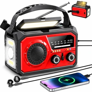 16000mAh Emergency Weather Radio, NOAA/AM/FM Solar Hand Crank Radio | Type-C Rechargeable with Power Bank, SOS Alarm, Reading Lamp & 3-Mode Flashlight for Camping, Storms & Survival, Red 16000mAh Emergency Weather Radio, NOAA/AM/FM Solar Hand Crank Radio | Type-C Rechargeable with Power Bank, SOS Alarm, Reading Lamp & 3-Mode Flashlight for Camping, Storms & Survival, Red