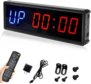 LED Interval Timer Count Down/Up Clock Stopwatch with Remote for Home Gym Fitness Blue LED Interval Timer Count Down/Up Clock Stopwatch with Remote for Home Gym Fitness Blue