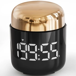 Kitchen Timer, 360 Rotate, Countup/Countdown, LED, Volume | Memory Function Back to School Gold