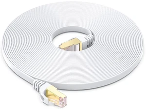 Cat 8 Ethernet Cable 40 FT, 40Gbps 2000Mhz High Speed Flat Cat8 Cable Patch Cord with Gold-Plated RJ45 Connector, LAN Network Internet Cable with 30 Clips for Router/Gaming/Computer, S/FTP Cat 8 Ethernet Cable 40 FT, 40Gbps 2000Mhz High Speed Flat Cat8 Cable Patch Cord with Gold-Plated RJ45 Connector, LAN Network Internet Cable with 30 Clips for Router/Gaming/Computer, S/FTP