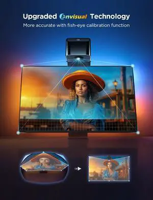 TV Backlight 3 Lite with Fish-Eye Correction Function Sync to 55-65 Inch TVs, 11.8ft RGBICW Wi-Fi LED Strip Lights with Camera, 4 Colors in 1 Lamp Bead, Voice and APP Control, Adapter TV Backlight 3 Lite with Fish-Eye Correction Function Sync to 55-65 Inch TVs, 11.8ft RGBICW Wi-Fi LED Strip Lights with Camera, 4 Colors in 1 Lamp Bead, Voice and APP Control, Adapter