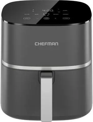 TurboX 4-in-1 Air Fryer, 5-Quart Airfryer for Extra Crispy Chicken, Fries, Wings, and More, Air Fry, Bake, Reheat, and Frozen Functions, Digital Touch Controls, Dishwasher Safe - Gray TurboX 4-in-1 Air Fryer, 5-Quart Airfryer for Extra Crispy Chicken, Fries, Wings, and More, Air Fry, Bake, Reheat, and Frozen Functions, Digital Touch Controls, Dishwasher Safe - Gray