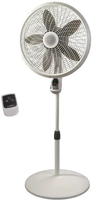 Cyclone Pedestal Fan, Adjustable Height, Remote Control, Timer, 3 Speeds, for Bedroom, Kitchen, Office and Living Room, 18", White, 1885, Large Cyclone Pedestal Fan, Adjustable Height, Remote Control, Timer, 3 Speeds, for Bedroom, Kitchen, Office and Living Room, 18", White, 1885, Large