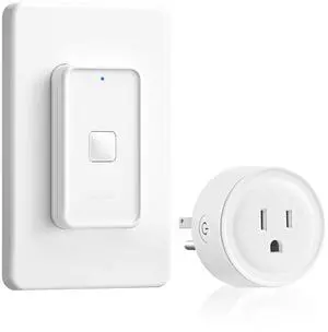 Remote Control Outlet, Remote Outlet Switch with Magnetic Base, Wireless On Off Power Switch for Lights, Lamps, Fan, Home Appliance, 100ft RF Range, 10A/1250W, Pre-Programmed W14RC1106 Remote Control Outlet, Remote Outlet Switch with Magnetic Base, Wireless On Off Power Switch for Lights, Lamps, Fan, Home Appliance, 100ft RF Range, 10A/1250W, Pre-Programmed W14RC1106