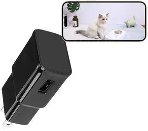 Hidden Spy Camera, USB Charger Design, 1080P HD, Motion Detection, Loop Recording, WiFi, Indoor Home Security Nanny Cam, Black Hidden Spy Camera, USB Charger Design, 1080P HD, Motion Detection, Loop Recording, WiFi, Indoor Home Security Nanny Cam, Black