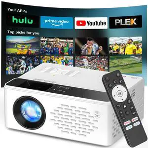 1080P Smart projector with WiFi and Bluetooth, Compatible with Netflix/Prime Video/YouTube, for Smartphone/TV Stick/HDMI/USB, indoor & outdoor use, Camping, Gaming 1080P Smart projector with WiFi and Bluetooth, Compatible with Netflix/Prime Video/YouTube, for Smartphone/TV Stick/HDMI/USB, indoor & outdoor use, Camping, Gaming