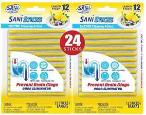 SANI 360° Sani Sticks Drain Cleaner and Deodorizer, 24 Count, Lemon Scent Enzyme Pipe Cleaners, Eliminate Odors, Prevent Clogged Drains, Safe for Sinks, Bathtub Drains, Septic Tanks SANI 360° Sani Sticks Drain Cleaner and Deodorizer, 24 Count, Lemon Scent Enzyme Pipe Cleaners, Eliminate Odors, Prevent Clogged Drains, Safe for Sinks, Bathtub Drains, Septic Tanks