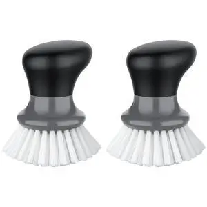 MR.SIGA Dish Scrub Brush, Palm Brush Dish Scrubber with Ergonomic Grip, Kitchen Brushes for Dishes, Gray, Pack of 2 MR.SIGA Dish Scrub Brush, Palm Brush Dish Scrubber with Ergonomic Grip, Kitchen Brushes for Dishes, Gray, Pack of 2
