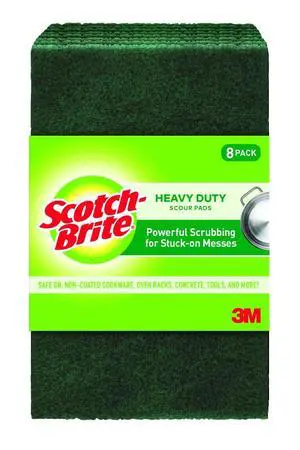 Heavy Duty Scouring Pad, Dish Scrubber for Kitchen + Outdoor, 8 Scrub Pads for Uncoated Pots and Pans, Cast Iron Cooktops, Grill Grates, Oven Racks, & BBQ, Durable, Long-Lasting Heavy Duty Scouring Pad, Dish Scrubber for Kitchen + Outdoor, 8 Scrub Pads for Uncoated Pots and Pans, Cast Iron Cooktops, Grill Grates, Oven Racks, & BBQ, Durable, Long-Lasting