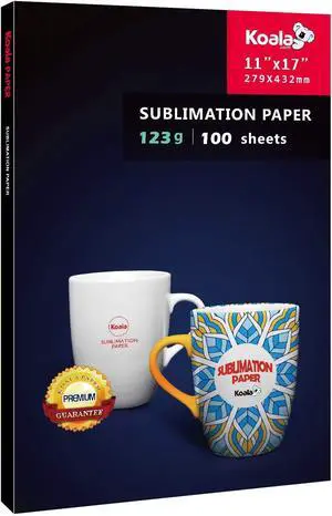 Koala Sublimation Paper 11x17 inches Easy to DIY T-shirts, Tumblers, Mugs Only Compatible with Inkjet Sublimation Printer Sublimation Ink 100 sheet 123g Koala Sublimation Paper 11x17 inches Easy to DIY T-shirts, Tumblers, Mugs Only Compatible with Inkjet Sublimation Printer Sublimation Ink 100 sheet 123g