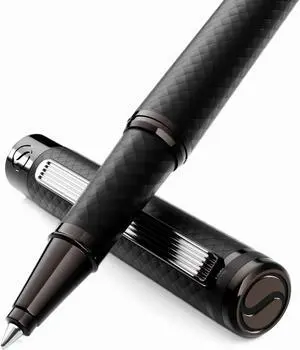 Scriveiner All Black Rollerball Pen - Stunning Luxury All Metal Matt Black Pen, Schmidt Ink Refill, Best Roller Ball Gift Set for Men & Women, Professional, Executive Office, Nice Pens Scriveiner All Black Rollerball Pen - Stunning Luxury All Metal Matt Black Pen, Schmidt Ink Refill, Best Roller Ball Gift Set for Men & Women, Professional, Executive Office, Nice Pens