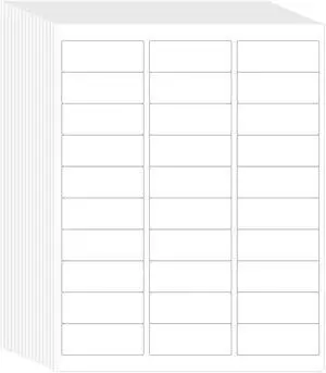 L LIKED Printable Address Labels, 1" x 2-5/8", 3,000 Stickers, 30 per Sheet, Mailing Labels for Envelopes (100 Sheets) L LIKED Printable Address Labels, 1" x 2-5/8", 3,000 Stickers, 30 per Sheet, Mailing Labels for Envelopes (100 Sheets)