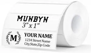 MUNBYN 3x1 Inch White Thermal Labels, Strong Adhesive, Thermal Sticker Labels for Price, Mailing, Name, 1000 Sheets/1 Roll MUNBYN 3x1 Inch White Thermal Labels, Strong Adhesive, Thermal Sticker Labels for Price, Mailing, Name, 1000 Sheets/1 Roll