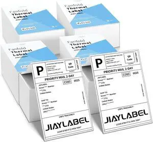4x6 Thermal Shipping Label Paper for Thermal Label Printer USPS UPS Address Mailing Stickers Big Packing Fanfold White 500 Labels/Stack,4 Stacks, Total 2000PCS 4x6 Thermal Shipping Label Paper for Thermal Label Printer USPS UPS Address Mailing Stickers Big Packing Fanfold White 500 Labels/Stack,4 Stacks, Total 2000PCS
