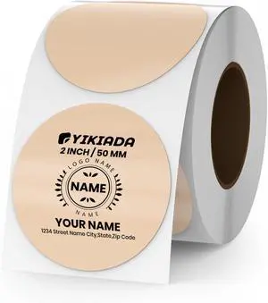 Khaki Circle Thermal Labels Vinyl 2 Inch Self-Adhesive Round Stickers Roll Waterproof Printer Decals Name Tag for QR Code DIY Office Address 500 PCS Khaki Circle Thermal Labels Vinyl 2 Inch Self-Adhesive Round Stickers Roll Waterproof Printer Decals Name Tag for QR Code DIY Office Address 500 PCS