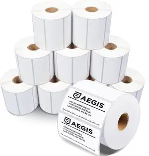 Aegis Adhesives - 3" X 1.5" Direct Thermal Labels (9000 Count, 10 Rolls) - Inventory SKU Barcode Labels, Address Stickers, and Shelf Identification - Compatible with Zebra and Rollo Printers Aegis Adhesives - 3" X 1.5" Direct Thermal Labels (9000 Count, 10 Rolls) - Inventory SKU Barcode Labels, Address Stickers, and Shelf Identification - Compatible with Zebra and Rollo Printers