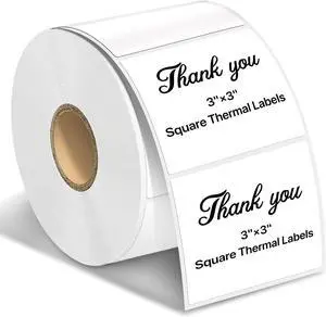Square Thermal Label Stickers, 3" x 3" (76.2mm x 76.2mm) Self-Adhesive Thermal Labels Square Direct Thermal Stickers Compatible with Thermal Label Printers, 500 Labels/Roll White Square Thermal Label Stickers, 3" x 3" (76.2mm x 76.2mm) Self-Adhesive Thermal Labels Square Direct Thermal Stickers Compatible with Thermal Label Printers, 500 Labels/Roll White
