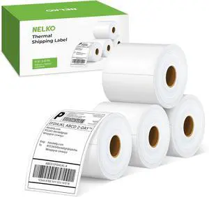 Nelko Genuine 4x6 Direct Thermal Shipping Label 880 Labels/4 Rolls, 4x6 Thermal Labels for Nelko PL70E Shipping Label Printer, Perforated and Strong Adhesive, Commercial Grade Nelko Genuine 4x6 Direct Thermal Shipping Label 880 Labels/4 Rolls, 4x6 Thermal Labels for Nelko PL70E Shipping Label Printer, Perforated and Strong Adhesive, Commercial Grade