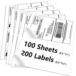 9527 Product 8.5" x 5.5" Half Sheet Self Adhesive Shipping Labels for Laser & Inkjet Printers, Easy to Peel Label, 100 Sheet 8.5 x 11 Address Labels, 2 Labels per Sheet (200 Labels) 9527 Product 8.5" x 5.5" Half Sheet Self Adhesive Shipping Labels for Laser & Inkjet Printers, Easy to Peel Label, 100 Sheet 8.5 x 11 Address Labels, 2 Labels per Sheet (200 Labels)