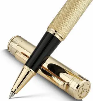 MCNTEIK Gold Rollerball Pen, Stunning Luxury Pen with Mesh Texture Design and 24K Gold Finish, Fancy Gift Set for Men & Women, Business Signature, Executive, Office, Nice Fancy Designer Pens MCNTEIK Gold Rollerball Pen, Stunning Luxury Pen with Mesh Texture Design and 24K Gold Finish, Fancy Gift Set for Men & Women, Business Signature, Executive, Office, Nice Fancy Designer Pens