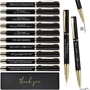 PerKoop 10 Sets Thank You Gifts Appreciation Pens with Boxes for Employee Coworker Team Awards Fathers Day Party Favors Bulk Office Supplies Inspirational Gifts(Black,Mixed) PerKoop 10 Sets Thank You Gifts Appreciation Pens with Boxes for Employee Coworker Team Awards Fathers Day Party Favors Bulk Office Supplies Inspirational Gifts(Black,Mixed)