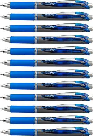 Pentel EnerGel RTX Retractable Liquid Gel Pen, Bold Line, Metal Tip, Blue Ink (BL80-C) (Pack of 1, 12 Count Total) Pentel EnerGel RTX Retractable Liquid Gel Pen, Bold Line, Metal Tip, Blue Ink (BL80-C) (Pack of 1, 12 Count Total)